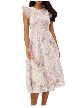 1. State floral smocked midi dress, size Small NWOT